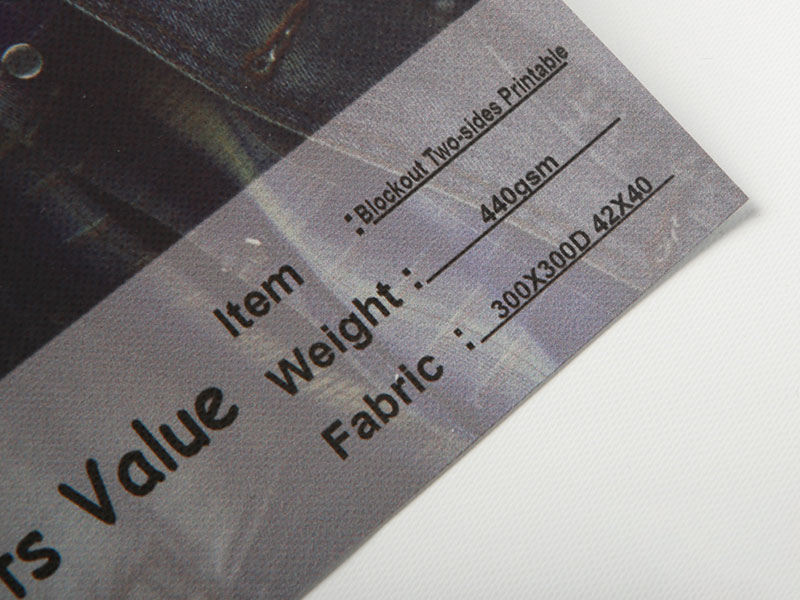 440 gsm Dubbelsidig utskriftsbar mörkläggning PVC-takfilm